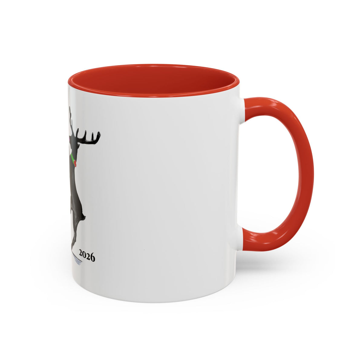 Reindeer Pole "Dancer" Coffee Mug, Designed by GIGI — Holiday Funny Dancer Accent Mug (11/15oz)