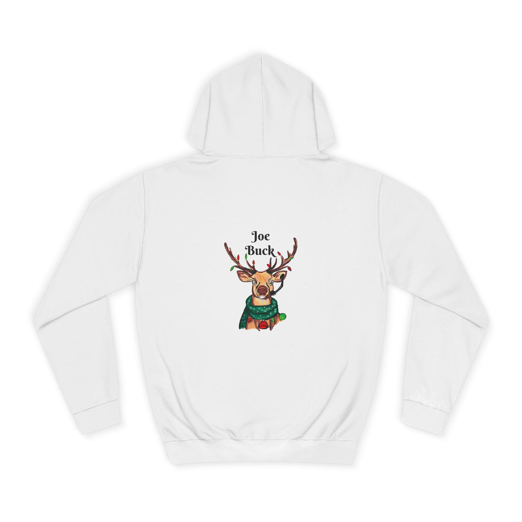 Reindeer Graphic Hoodie — "Joe Buck" Christmas Deer Holiday Sweatshirt, designed by GIGI