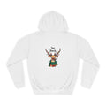 Reindeer Graphic Hoodie — "Joe Buck" Christmas Deer Holiday Sweatshirt, designed by GIGI
