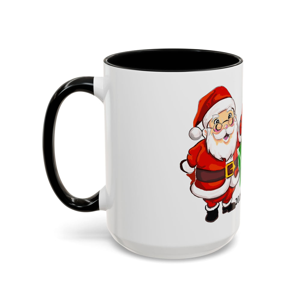 Christmas Football Coffee Mug — “Sack In The Backfield” Santa Accent Mug, designed by GIGI