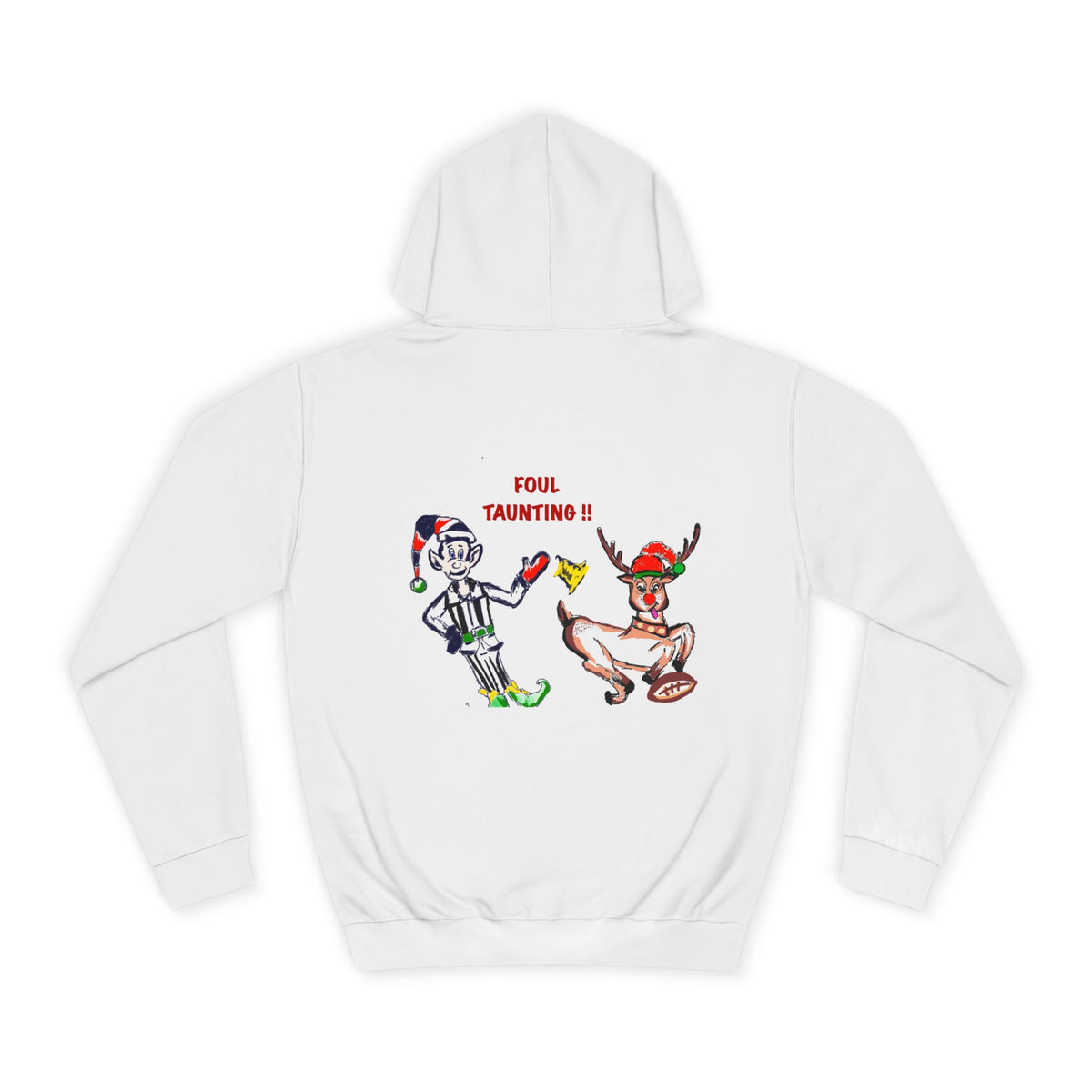 Holiday Hoodie — 'Foul! Taunting' Referee vs Reindeer Graphic Hoodie, exclusively designed by GIGI