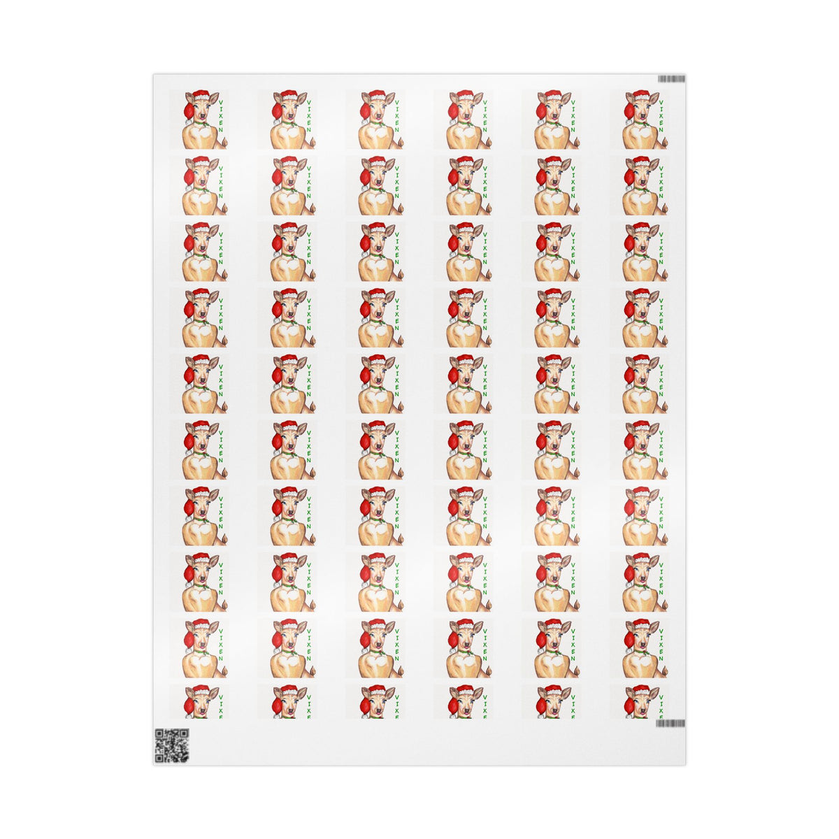 Christmas "Vixen" Wrapping Paper Designed by GIGI — Cute Vixen Holiday Gift Wrap