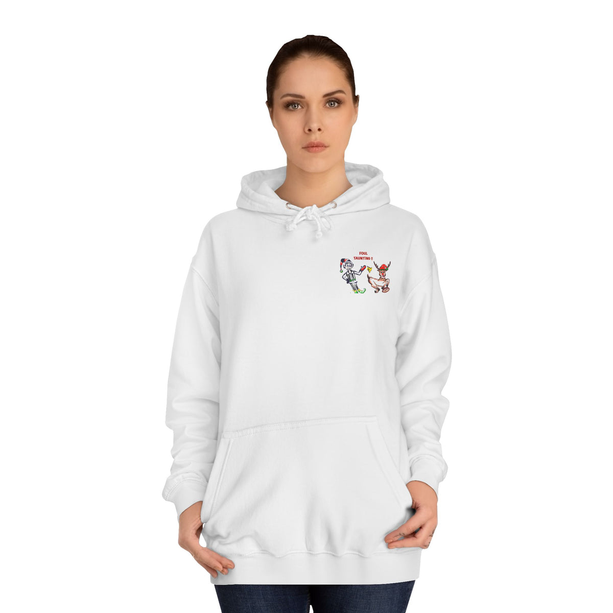 Holiday Hoodie — 'Foul! Taunting' Referee vs Reindeer Graphic Hoodie, exclusively designed by GIGI