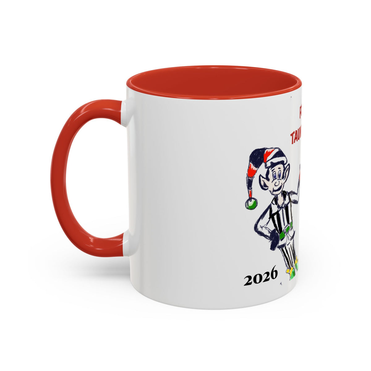 Foul Taunting!! Christmas Elf vs Reindeer Coffee Mug, designed by GIGI, (11/15 oz)