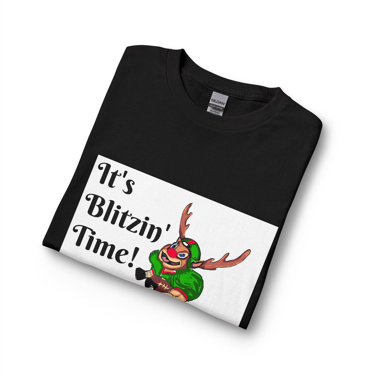 It's Blitzin' Time! Football Reindeer Long Sleeve Tee, designed by GIGI
