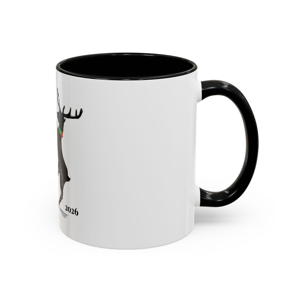 Reindeer Pole "Dancer" Coffee Mug, Designed by GIGI — Holiday Funny Dancer Accent Mug (11/15oz)