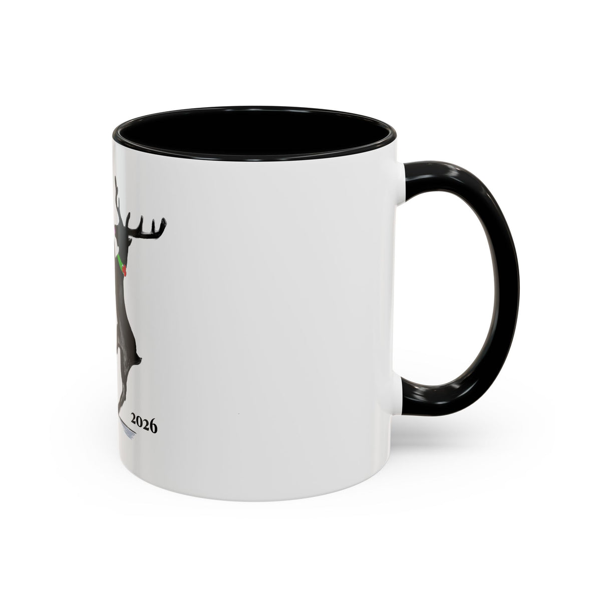 Reindeer Pole "Dancer" Coffee Mug, Designed by GIGI — Holiday Funny Dancer Accent Mug (11/15oz)