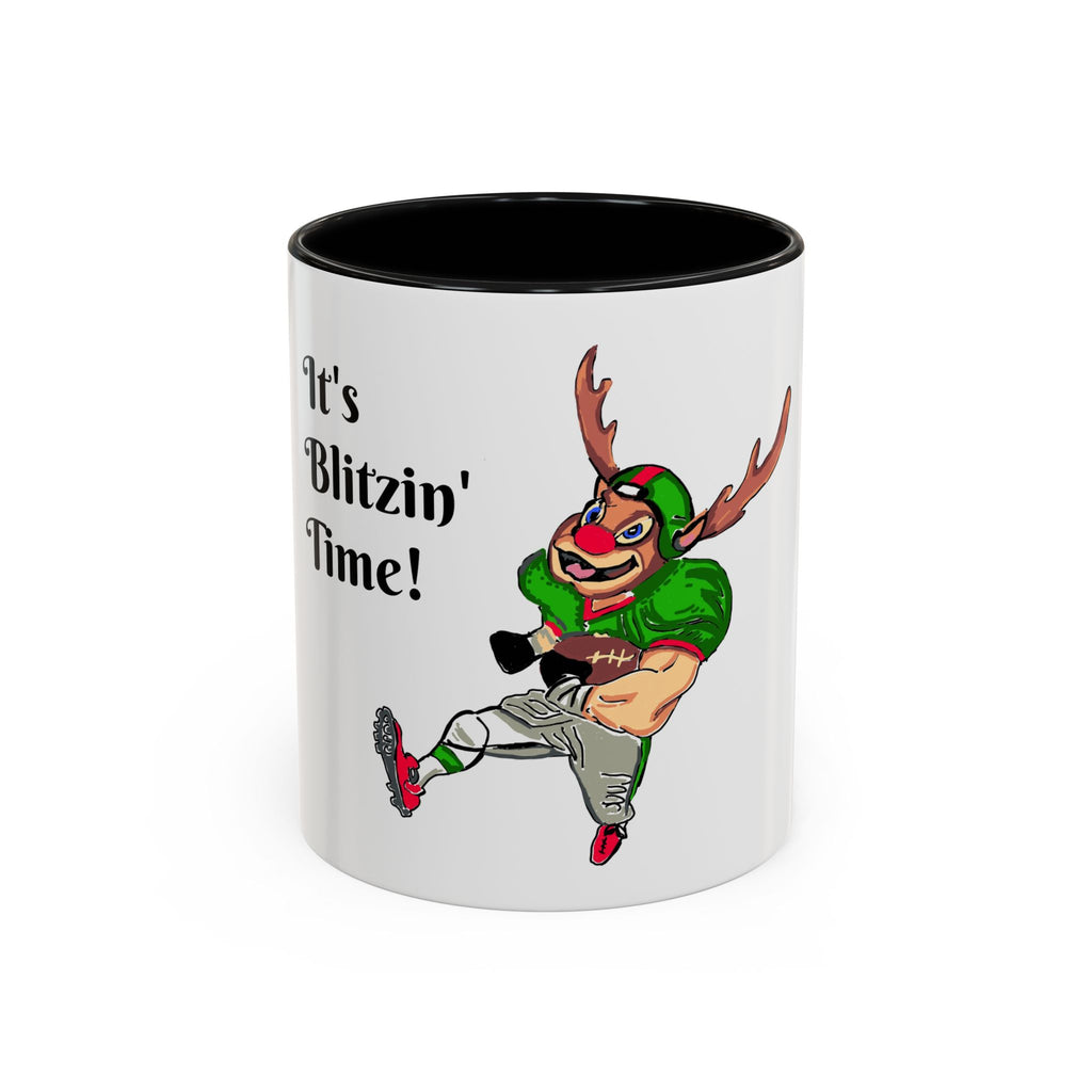 It's Blitzin' Time! Reindeer Football Accent Coffee Mug, designed by GIGI