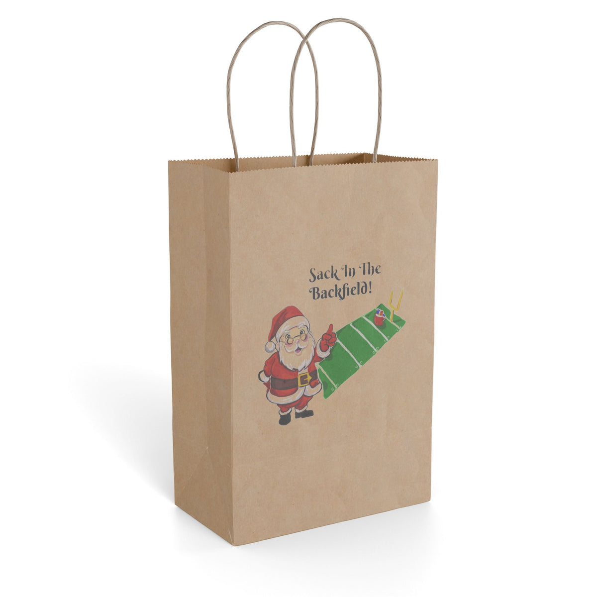 Christmas Gift Bag — 'Sack in the Backfield' Football Santa Paper Gift Bag Exclusively by GIGI