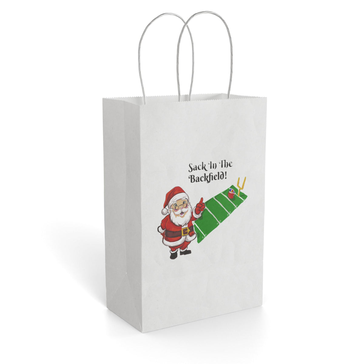Christmas Gift Bag — 'Sack in the Backfield' Football Santa Paper Gift Bag Exclusively by GIGI