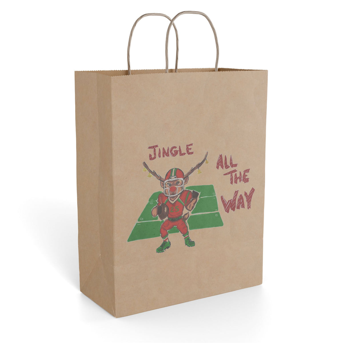 Jingle All the Way Football Gift Bag — Holiday Sports Gift Bag Exclusively by GIGI