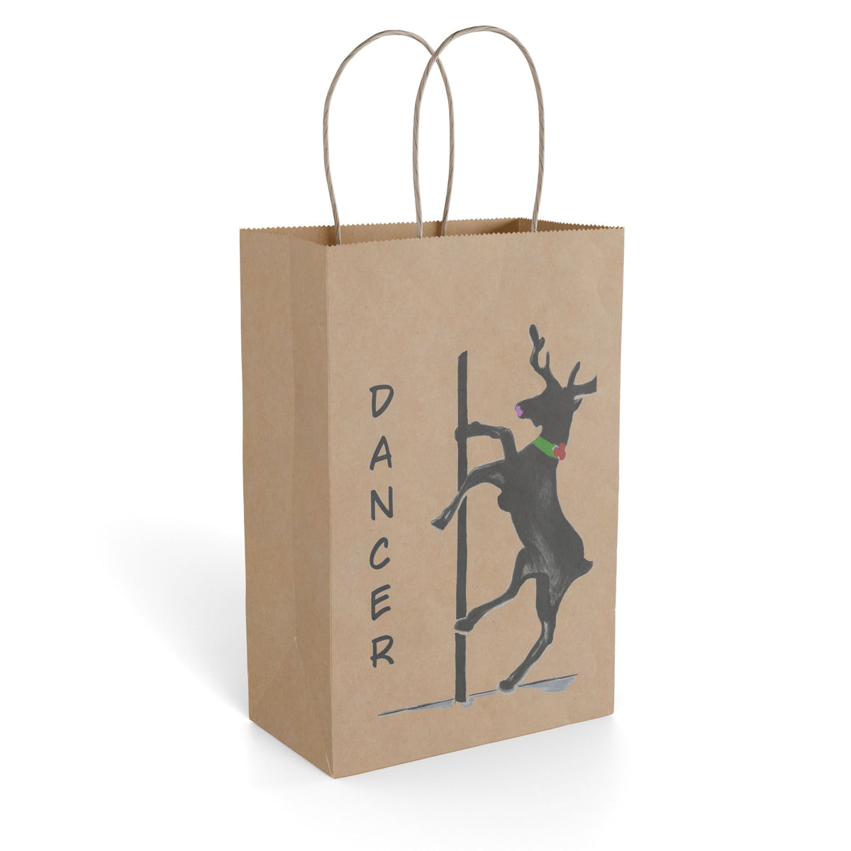 Pole "Dancer" Reindeer Christmas Paper Gift Bag - Designed by GIGI