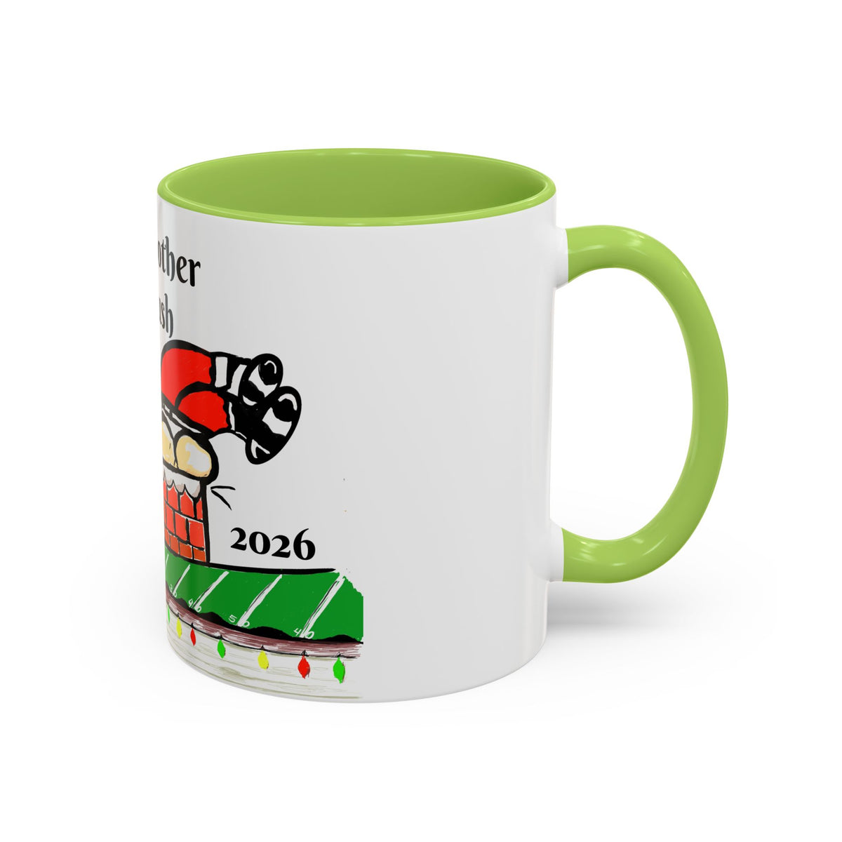 Holiday Coffee Mug — "Not Another Tush Push" Reindeer Chimney Christmas Mug (11/15 oz), designed by GIGI
