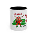 Christmas Football Mug - "Jingle All The Way" Holiday Coffee Cup, designed by GIGI