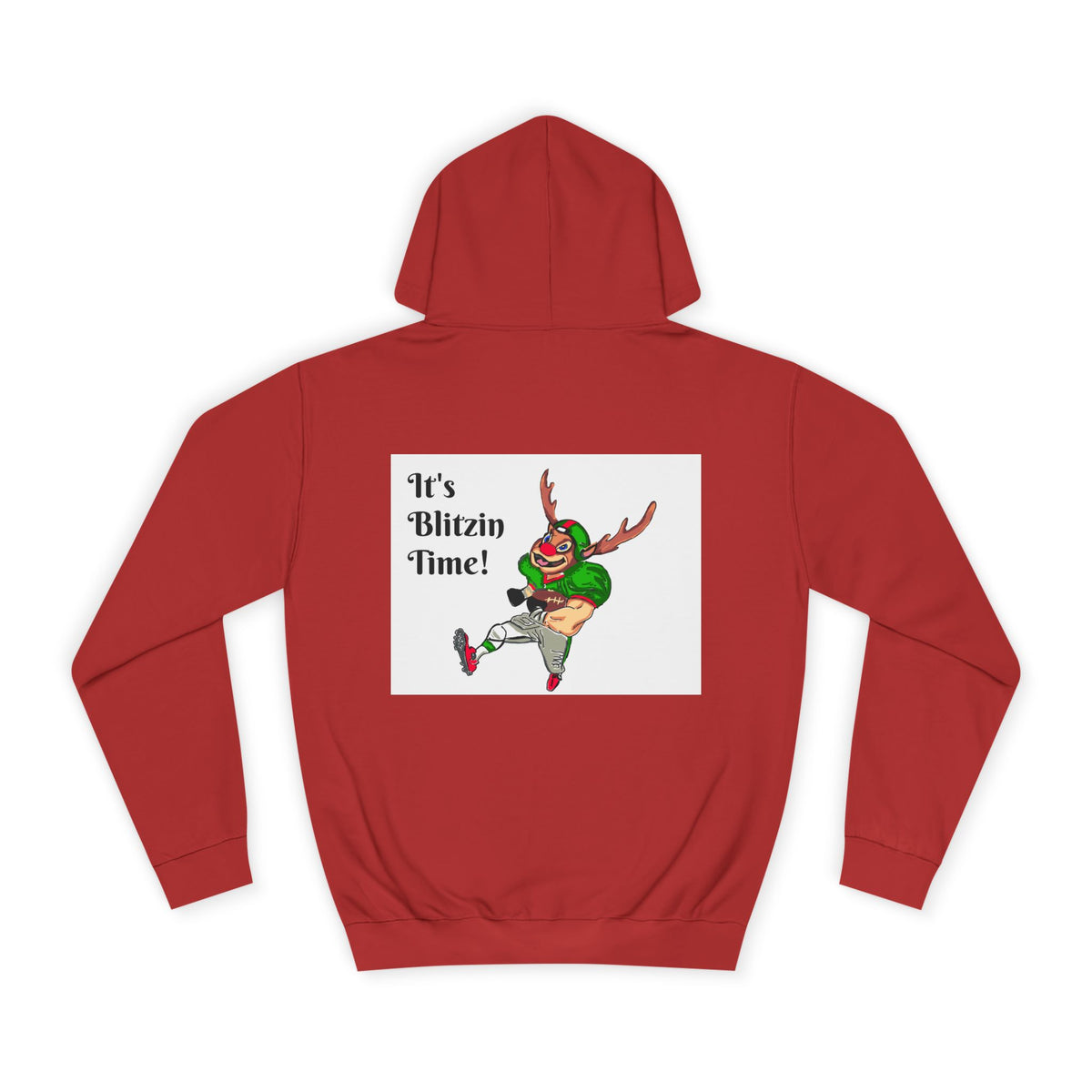 Hoodie - "It's Blitzen Time!" Reindeer Football Holiday Hoodie, designed by GIGI