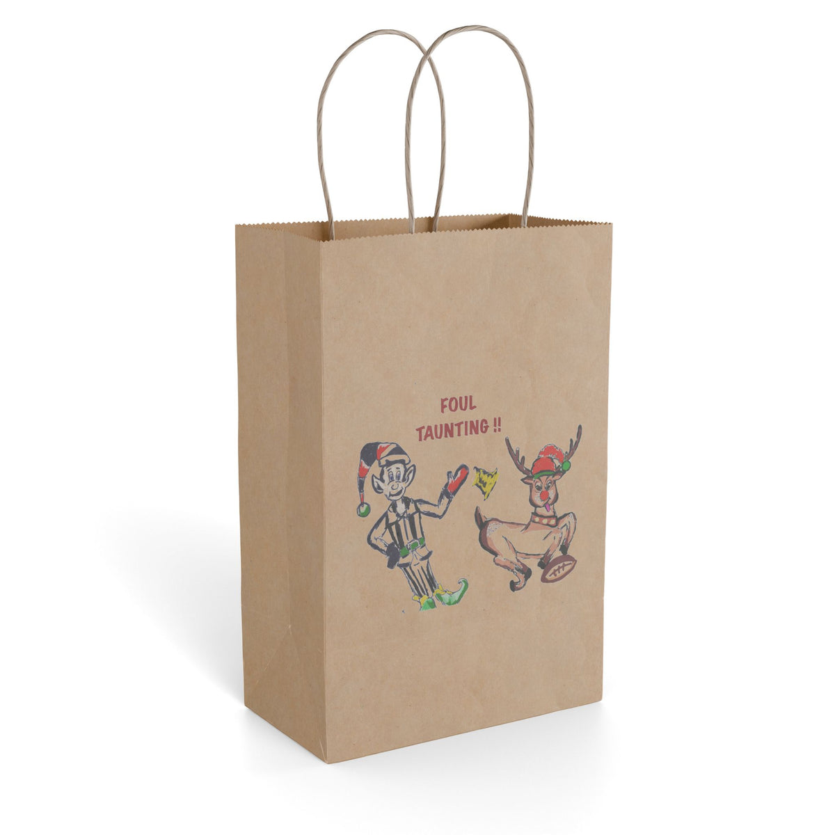 Custom Holiday Paper Gift Bag, "Foul, Taunting", designed by GIGI