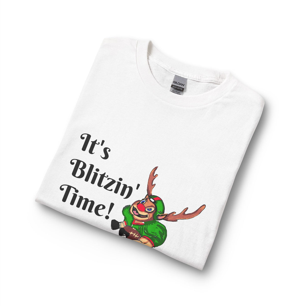 It's Blitzin' Time! Football Reindeer Long Sleeve Tee, designed by GIGI