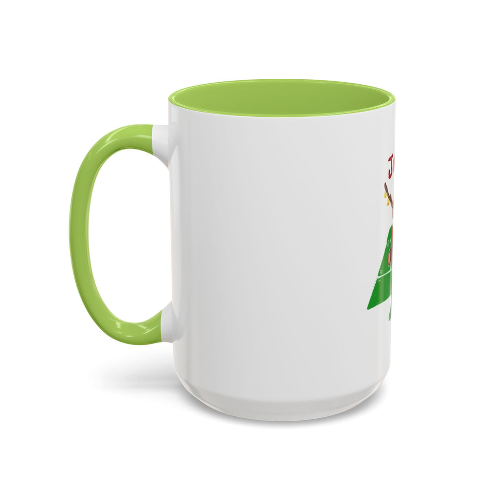 Christmas Football Mug - "Jingle All The Way" Holiday Coffee Cup, designed by GIGI