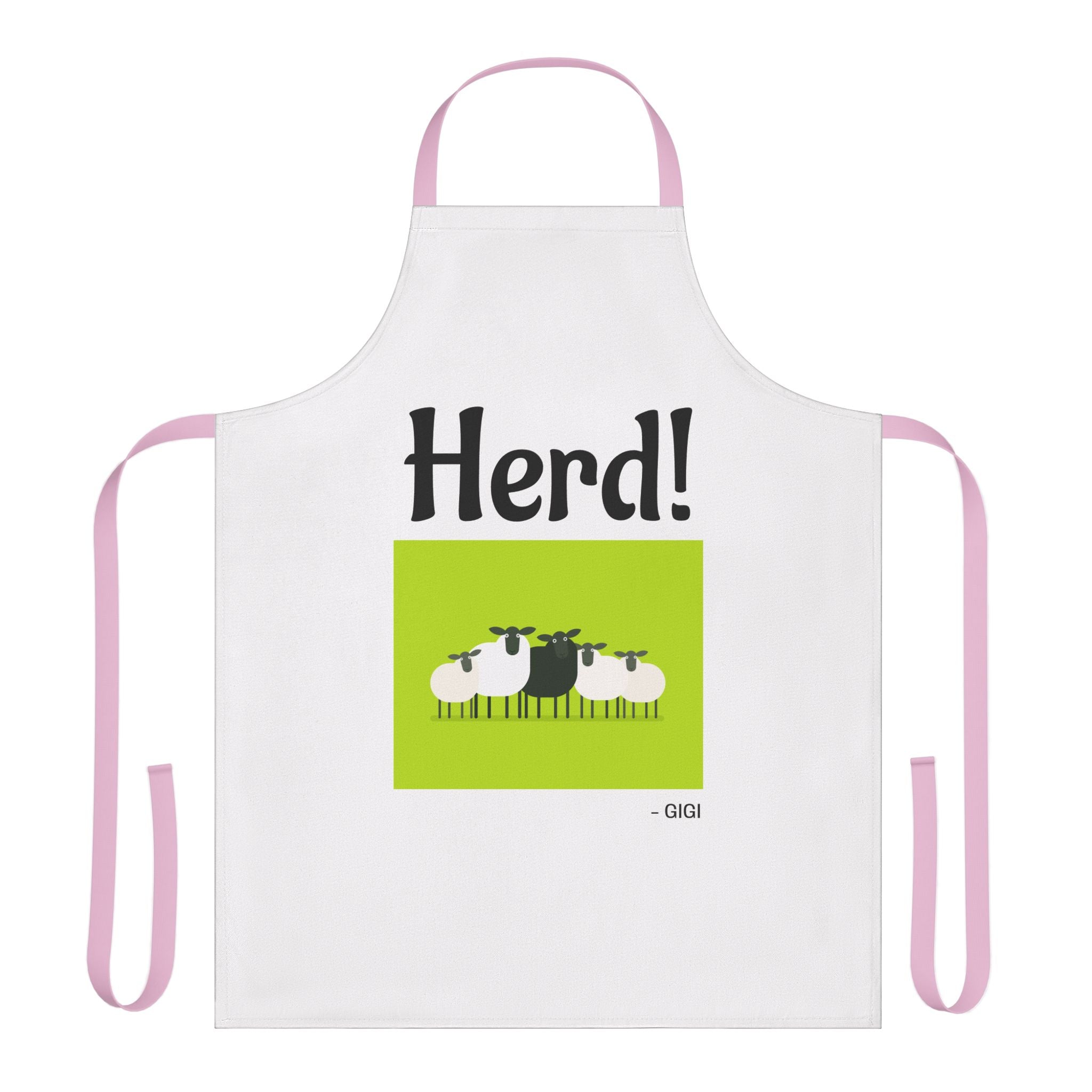 Herd! Sheep Graphic Apron - Funny Farm Cooking Apron, Great for BBQs & Gifts
