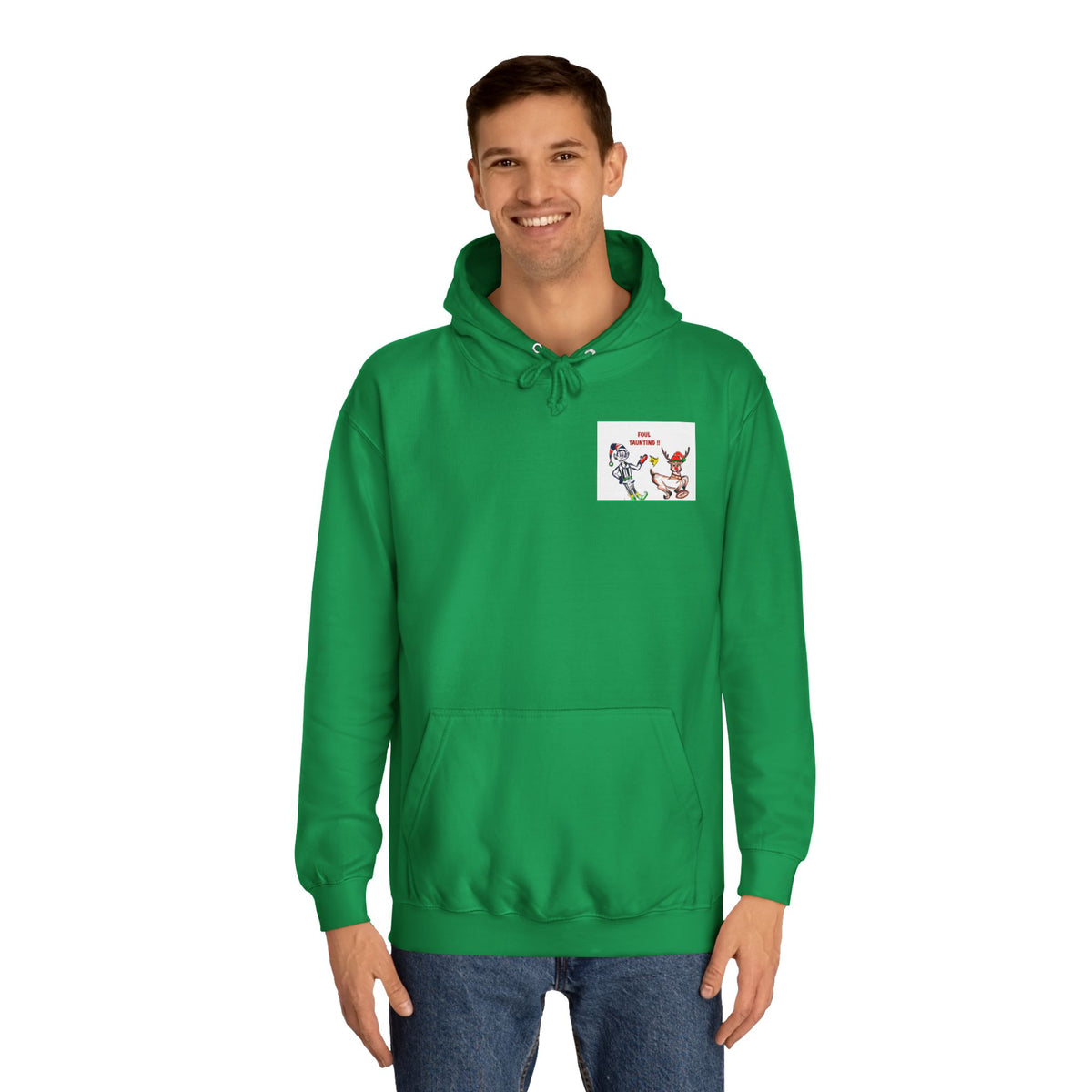 Holiday Hoodie — 'Foul! Taunting' Referee vs Reindeer Graphic Hoodie, exclusively designed by GIGI