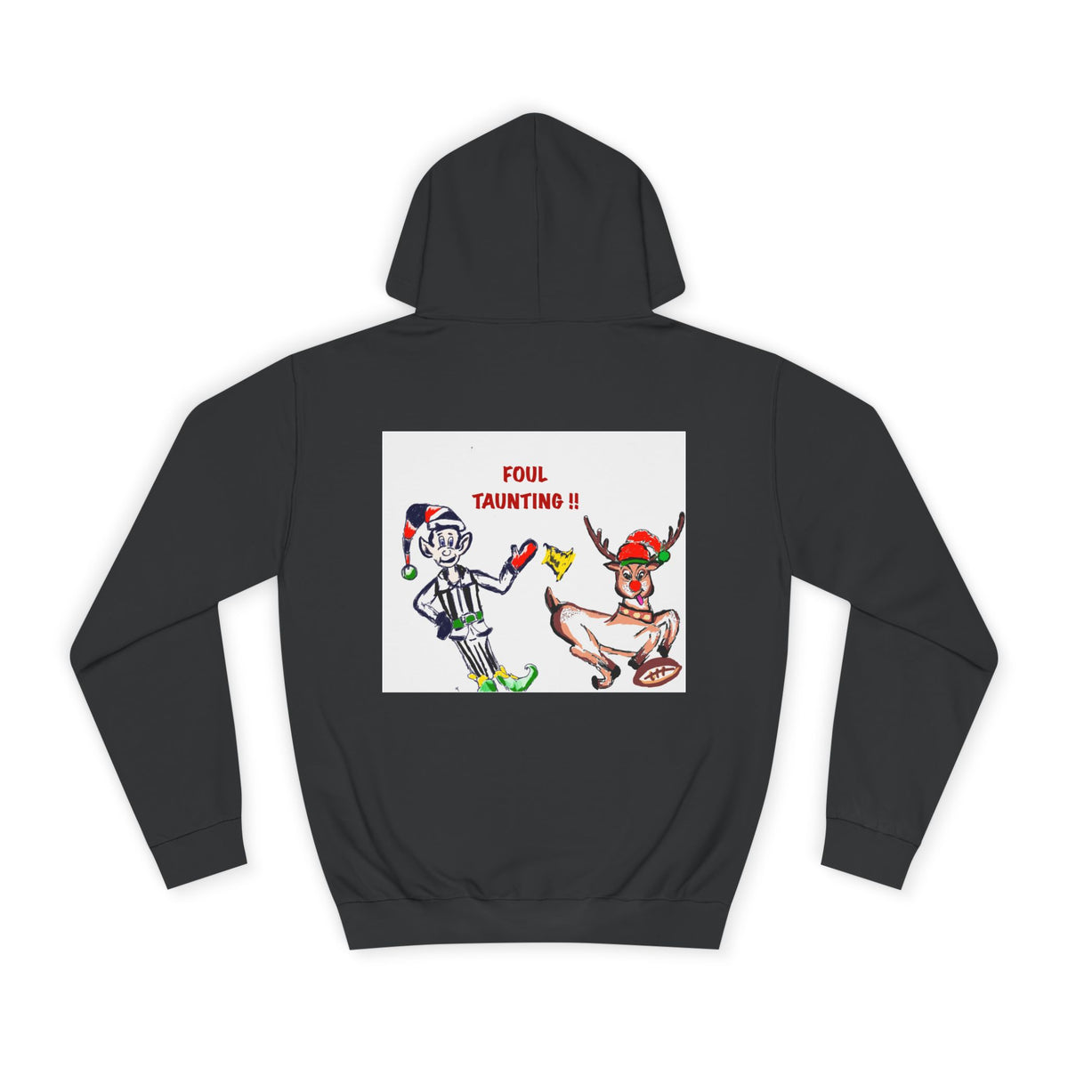 Holiday Hoodie — 'Foul! Taunting' Referee vs Reindeer Graphic Hoodie, exclusively designed by GIGI