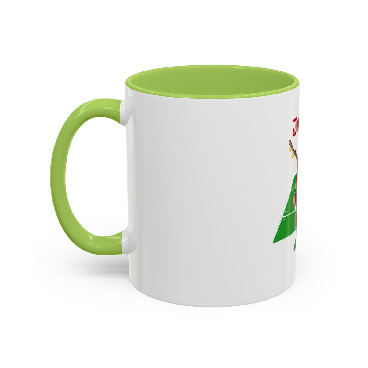Christmas Football Mug - "Jingle All The Way" Holiday Coffee Cup, designed by GIGI