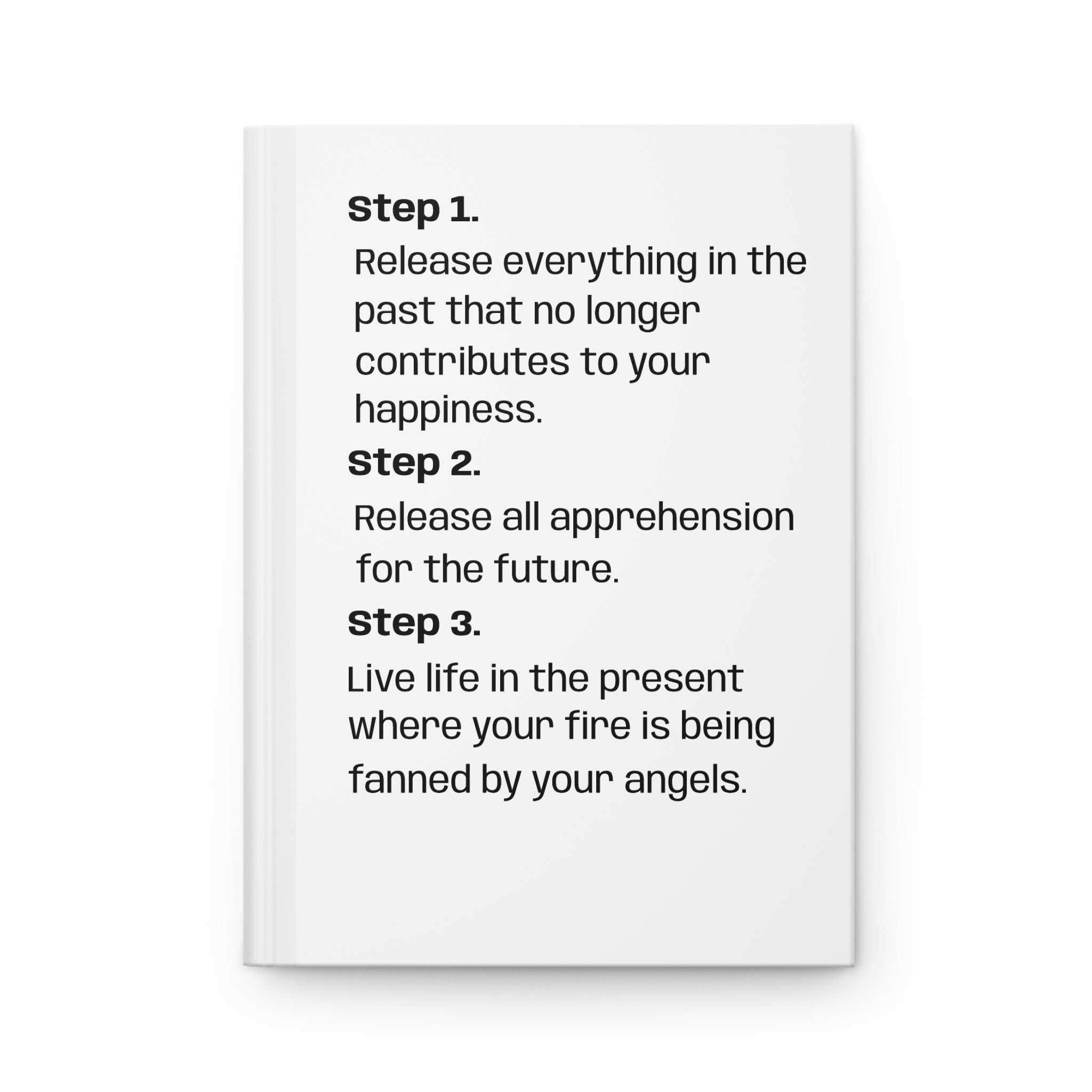 Inspirational Step-by-Step Hardcover Journal — "Step 1, Step 2, Step 3" Mindfulness Notebook