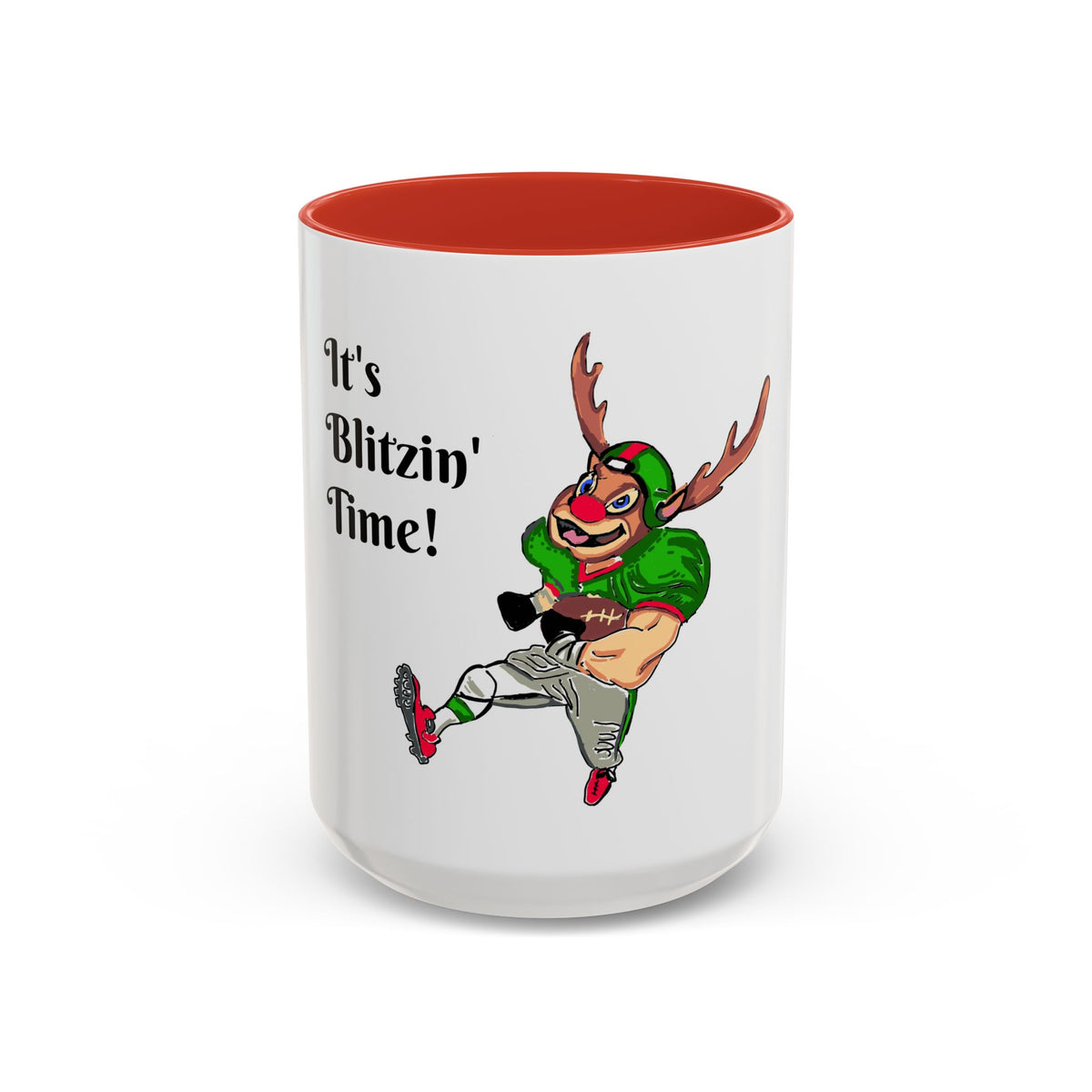 It's Blitzin' Time! Reindeer Football Accent Coffee Mug, designed by GIGI