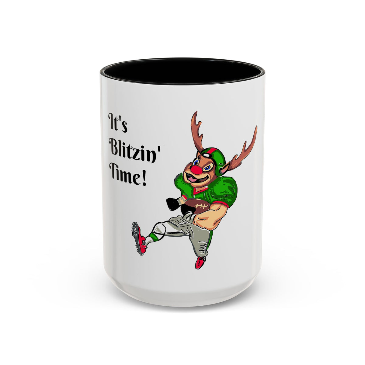It's Blitzin' Time! Reindeer Football Accent Coffee Mug, designed by GIGI