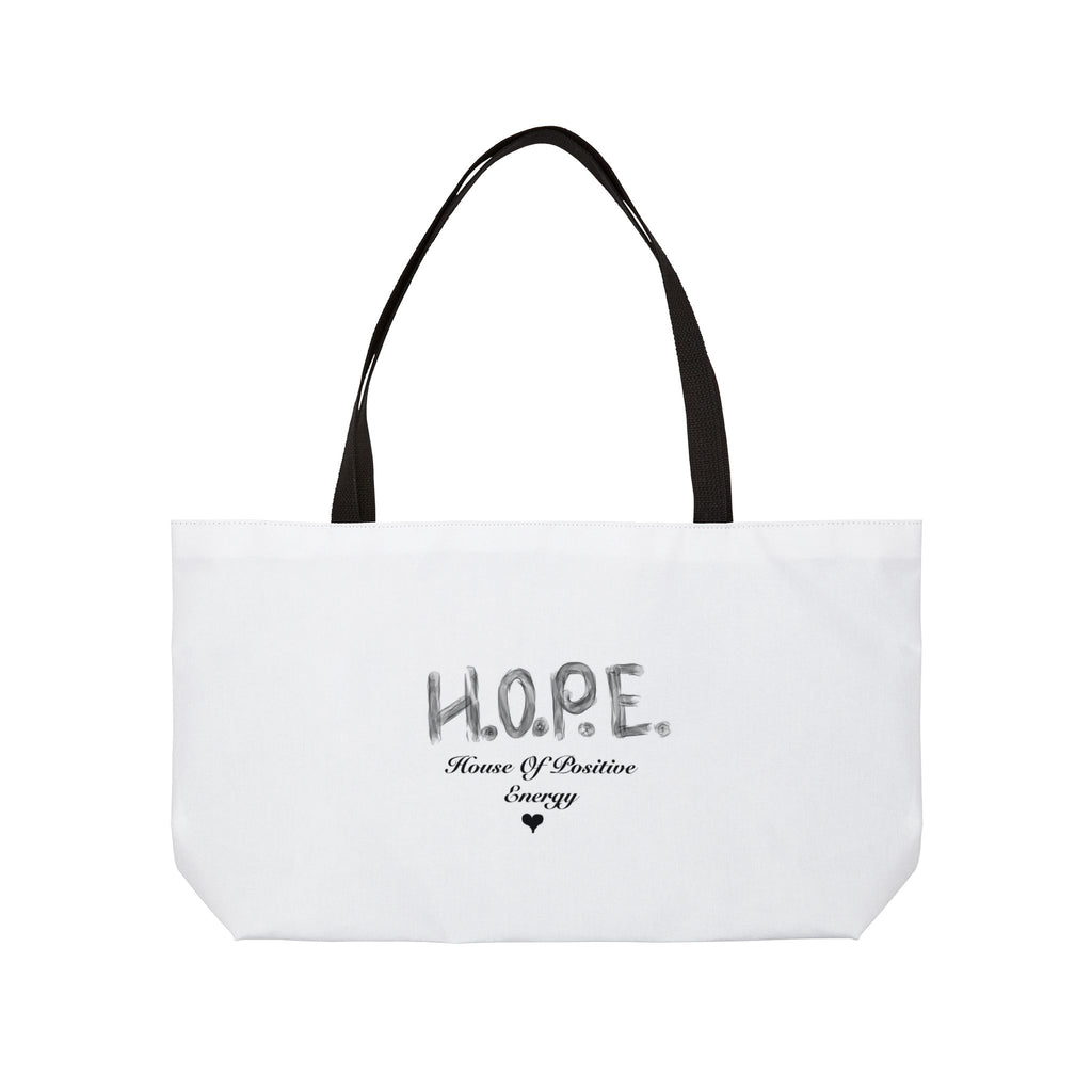 HOPE Weekender Tote Bag – Inspirational 'Home of Positive Energy' Canvas Weekend Bag