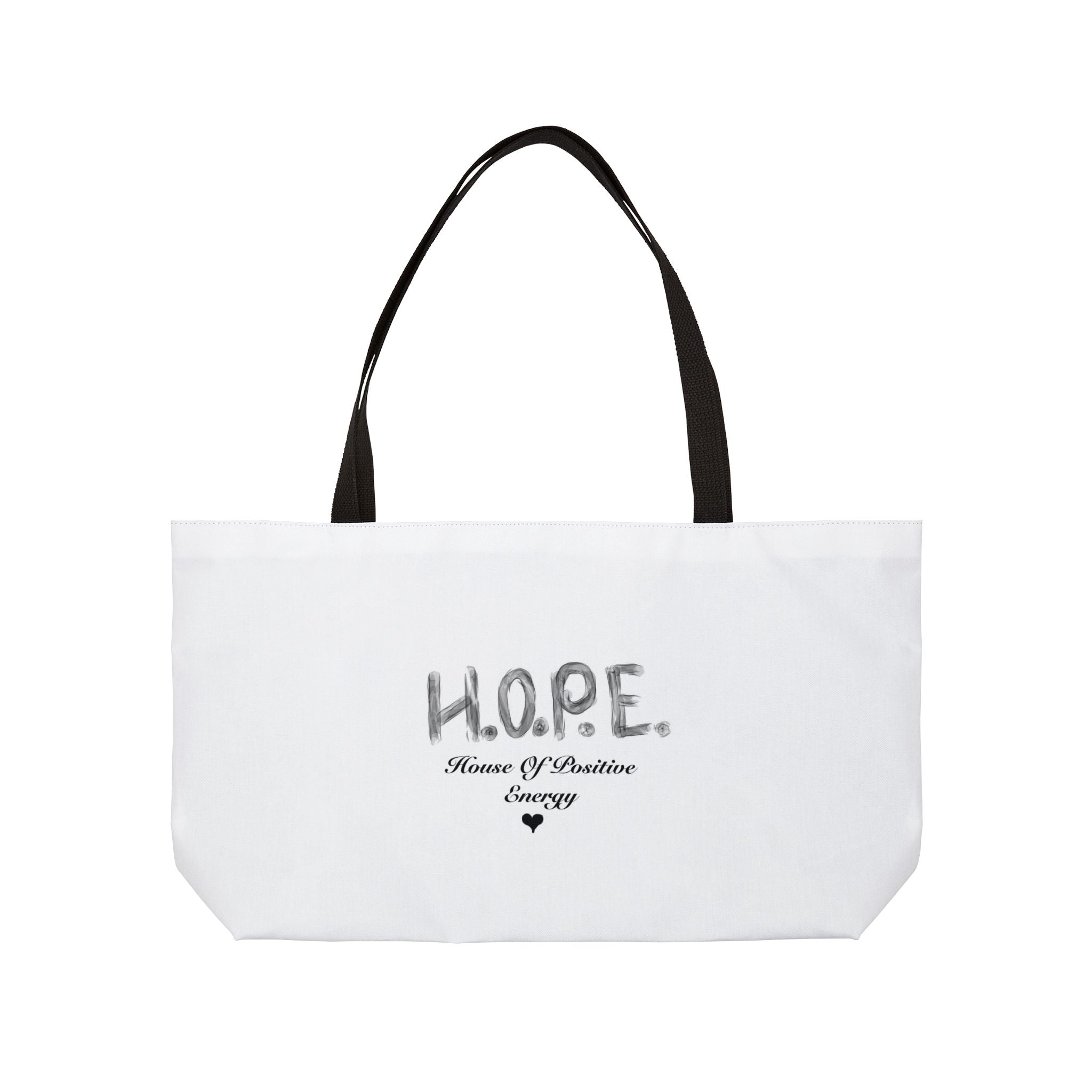 HOPE Weekender Tote Bag – Inspirational 'Home of Positive Energy' Canvas Weekend Bag