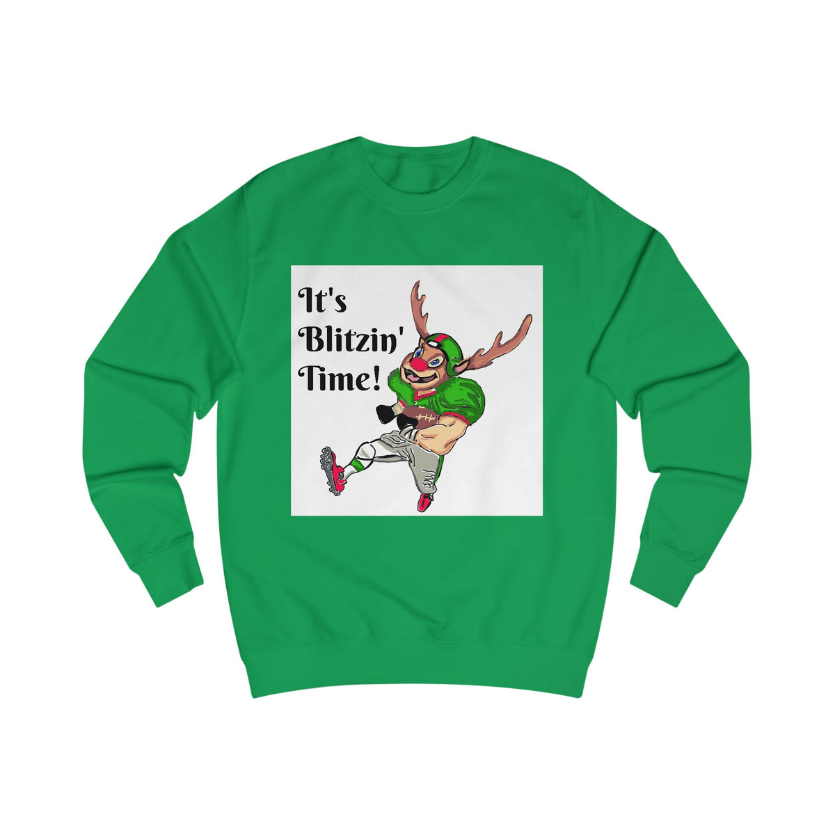 Holiday Football Sweatshirt - "It's Blitzin' Time!" Reindeer Player Crewneck, designed by GIGI