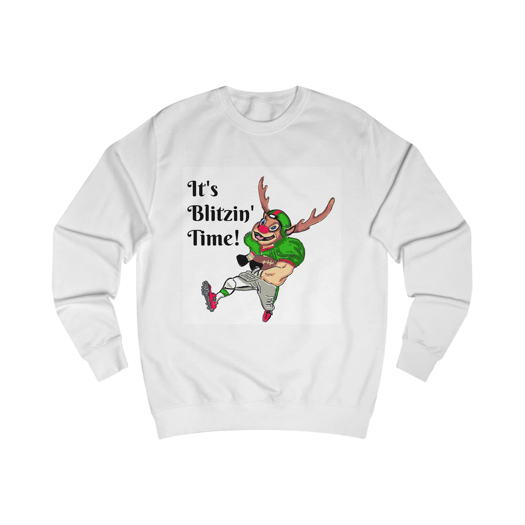 Holiday Football Sweatshirt - "It's Blitzin' Time!" Reindeer Player Crewneck, designed by GIGI