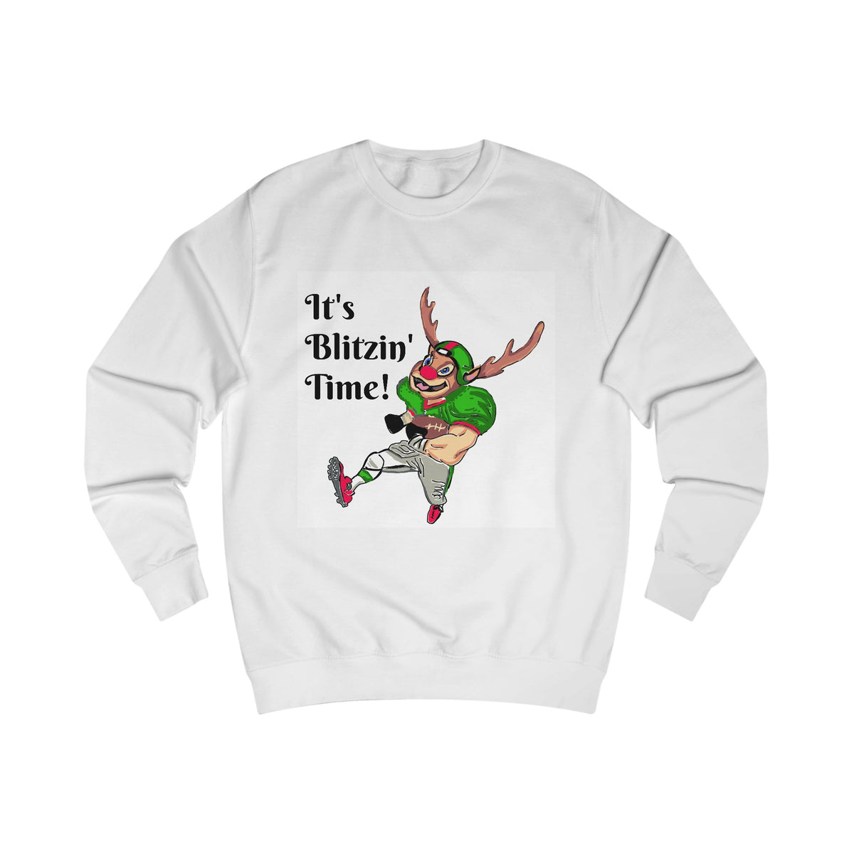 Holiday Football Sweatshirt - "It's Blitzin' Time!" Reindeer Player Crewneck, designed by GIGI