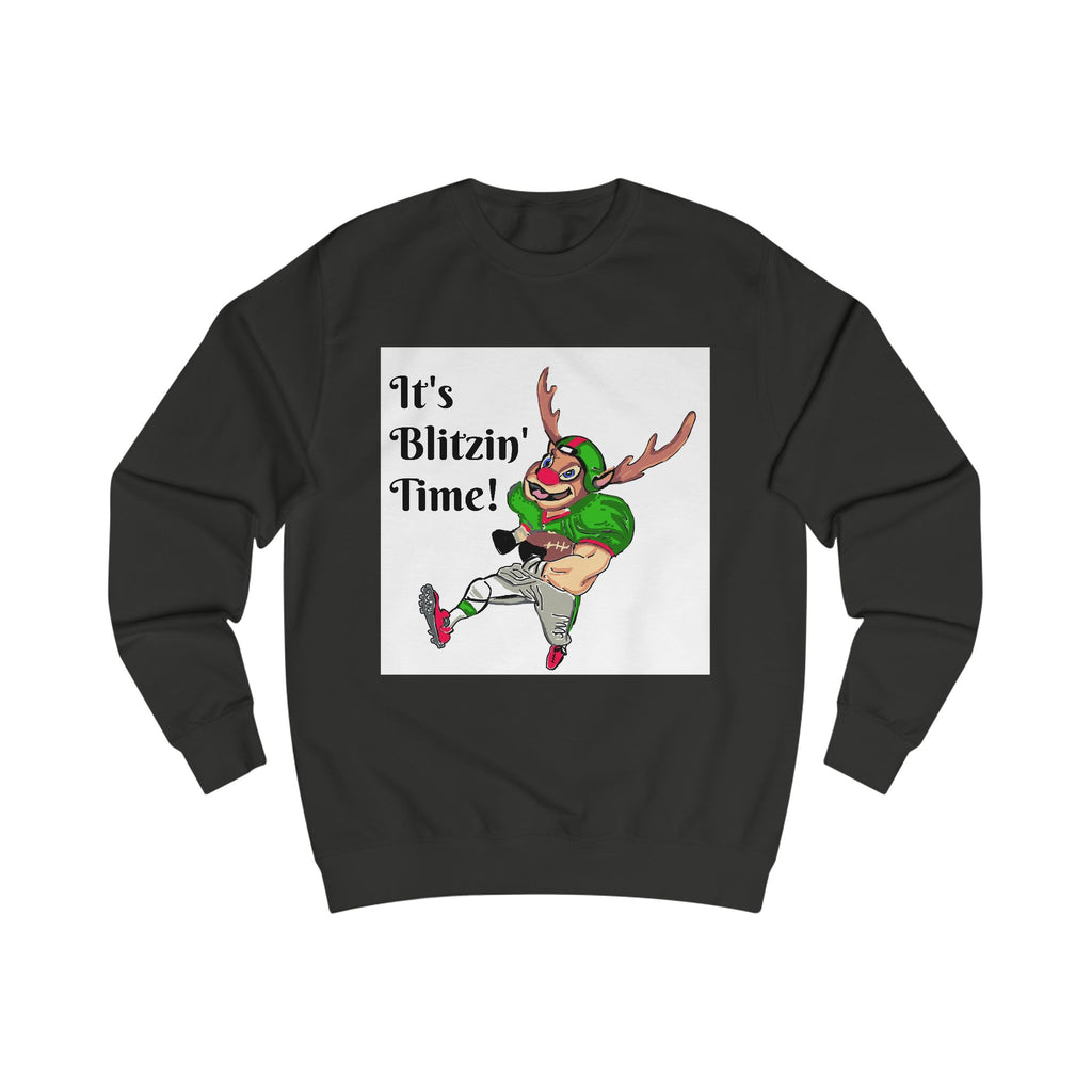 Holiday Football Sweatshirt - "It's Blitzin' Time!" Reindeer Player Crewneck, designed by GIGI