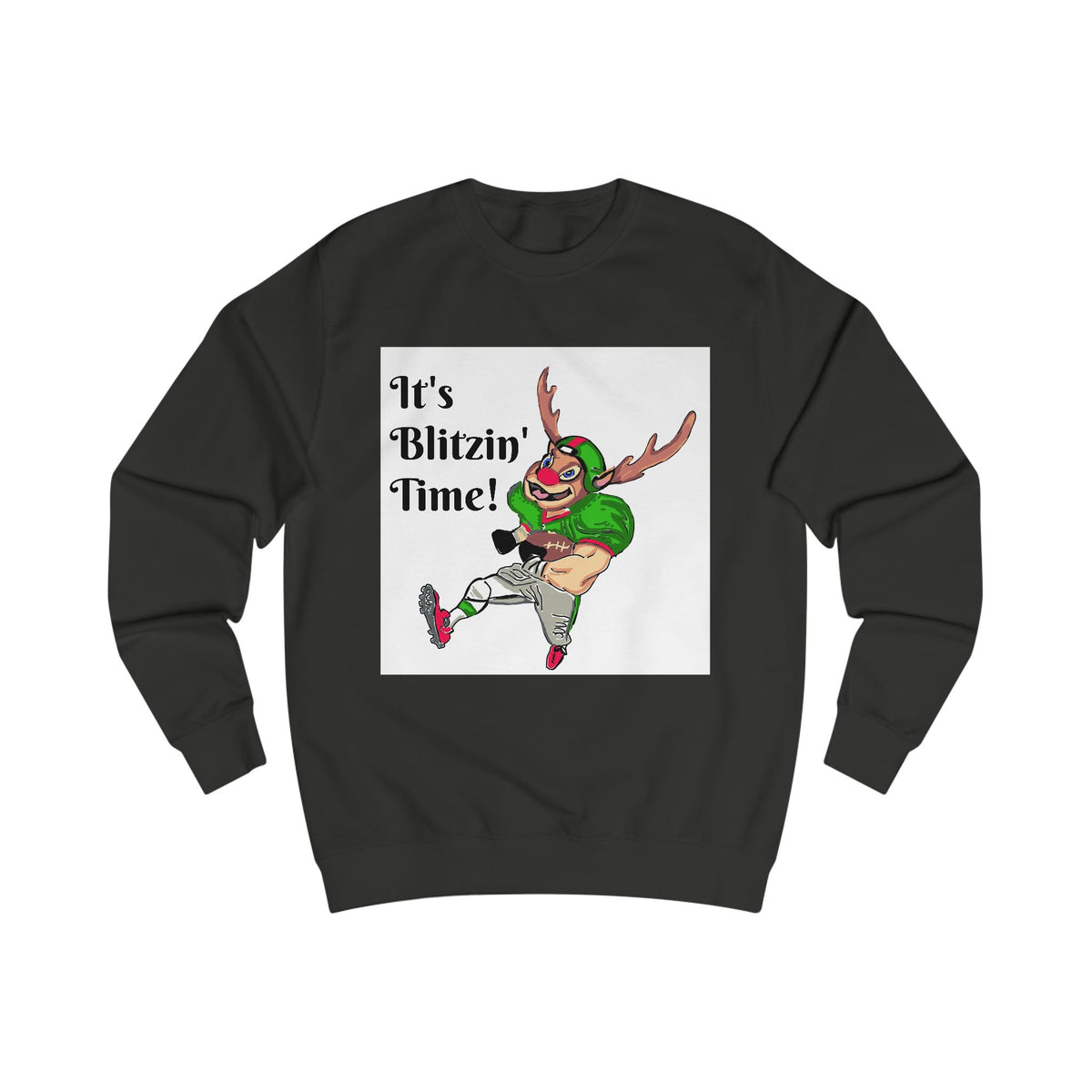 Holiday Football Sweatshirt - "It's Blitzin' Time!" Reindeer Player Crewneck, designed by GIGI