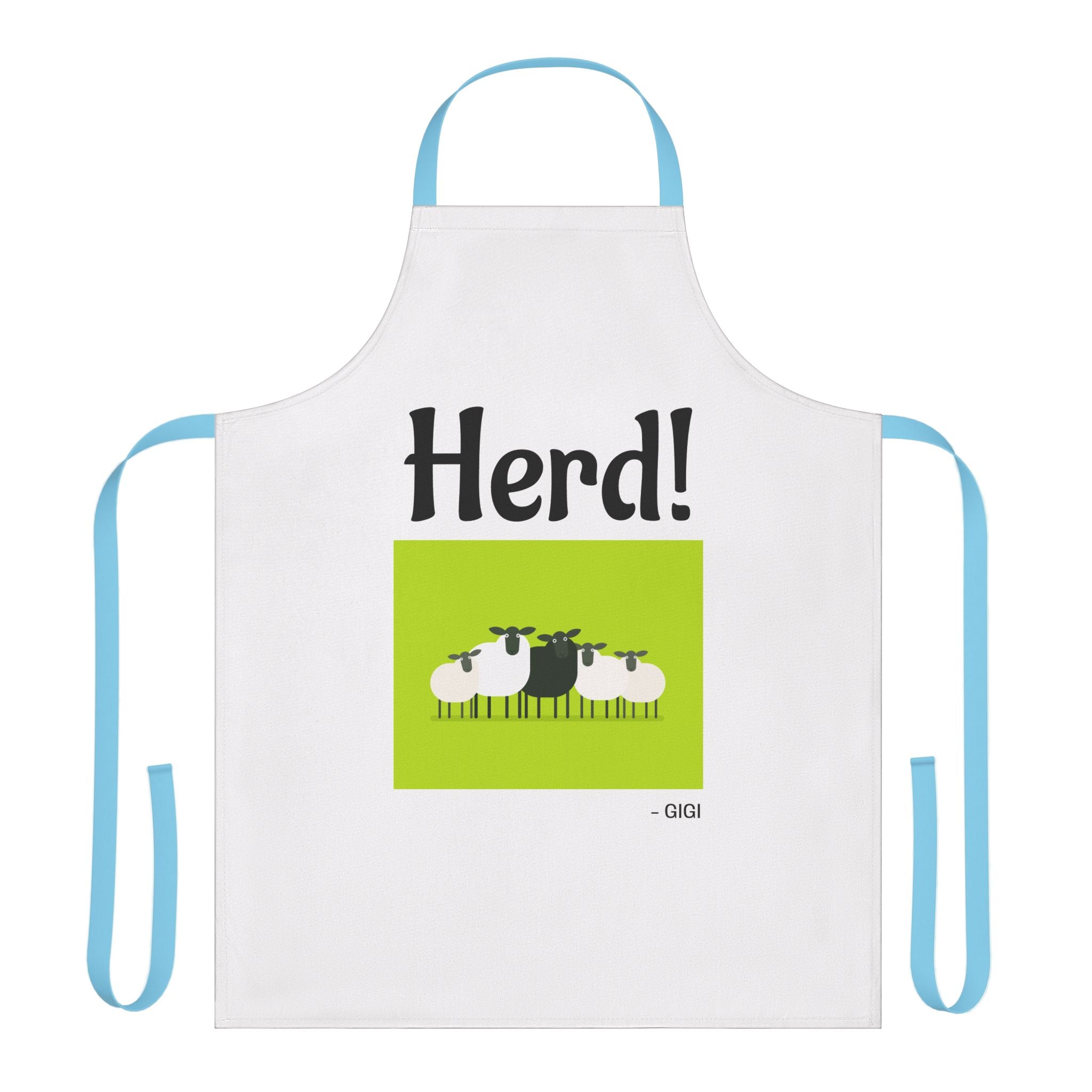 Herd! Sheep Graphic Apron - Funny Farm Cooking Apron, Great for BBQs & Gifts