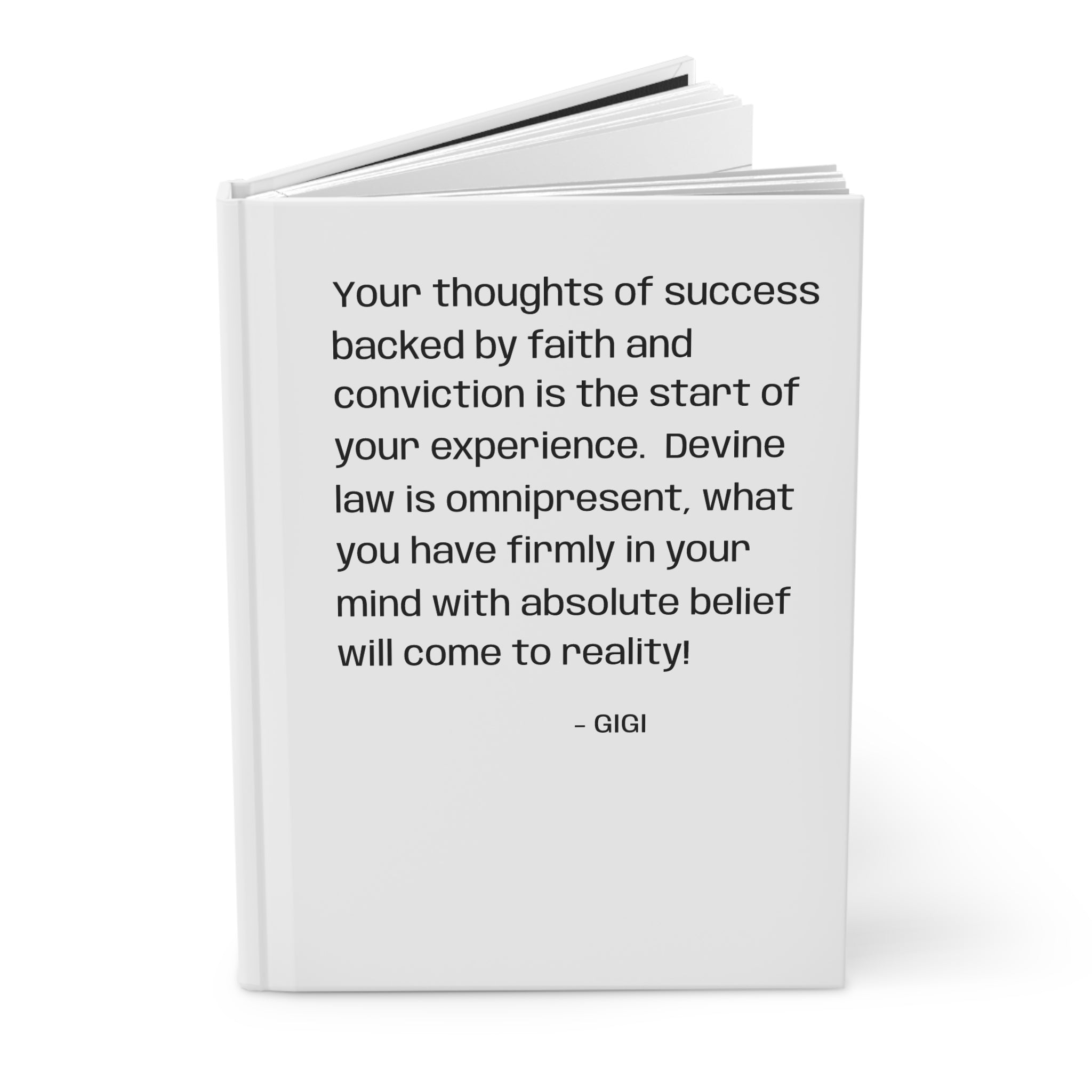 Inspirational Quote Hardcover Journal — "Your thoughts of success..." Daily Gratitude & Manifestation Notebook