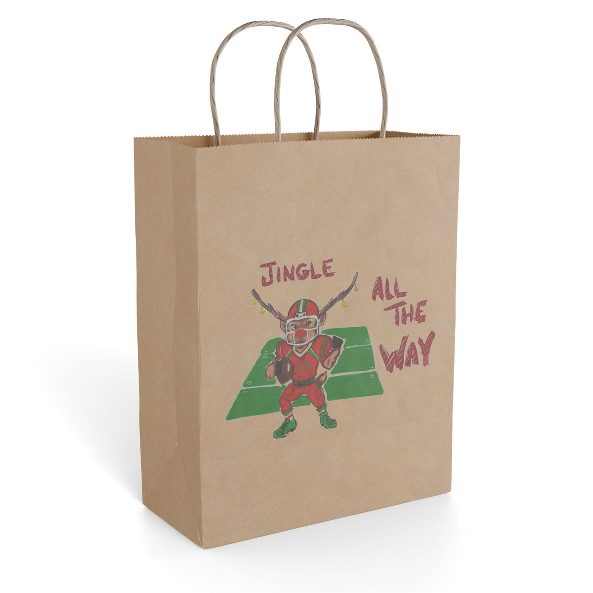 Jingle All the Way Football Gift Bag — Holiday Sports Gift Bag Exclusively by GIGI