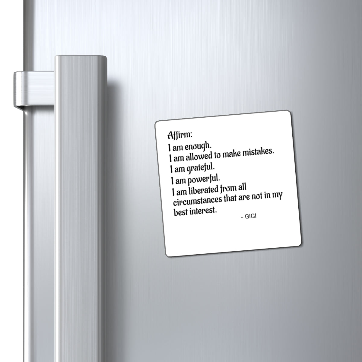 Affirmation Quote Magnet — "I am enough. I am allowed to make mistakes." Fridge Reminder