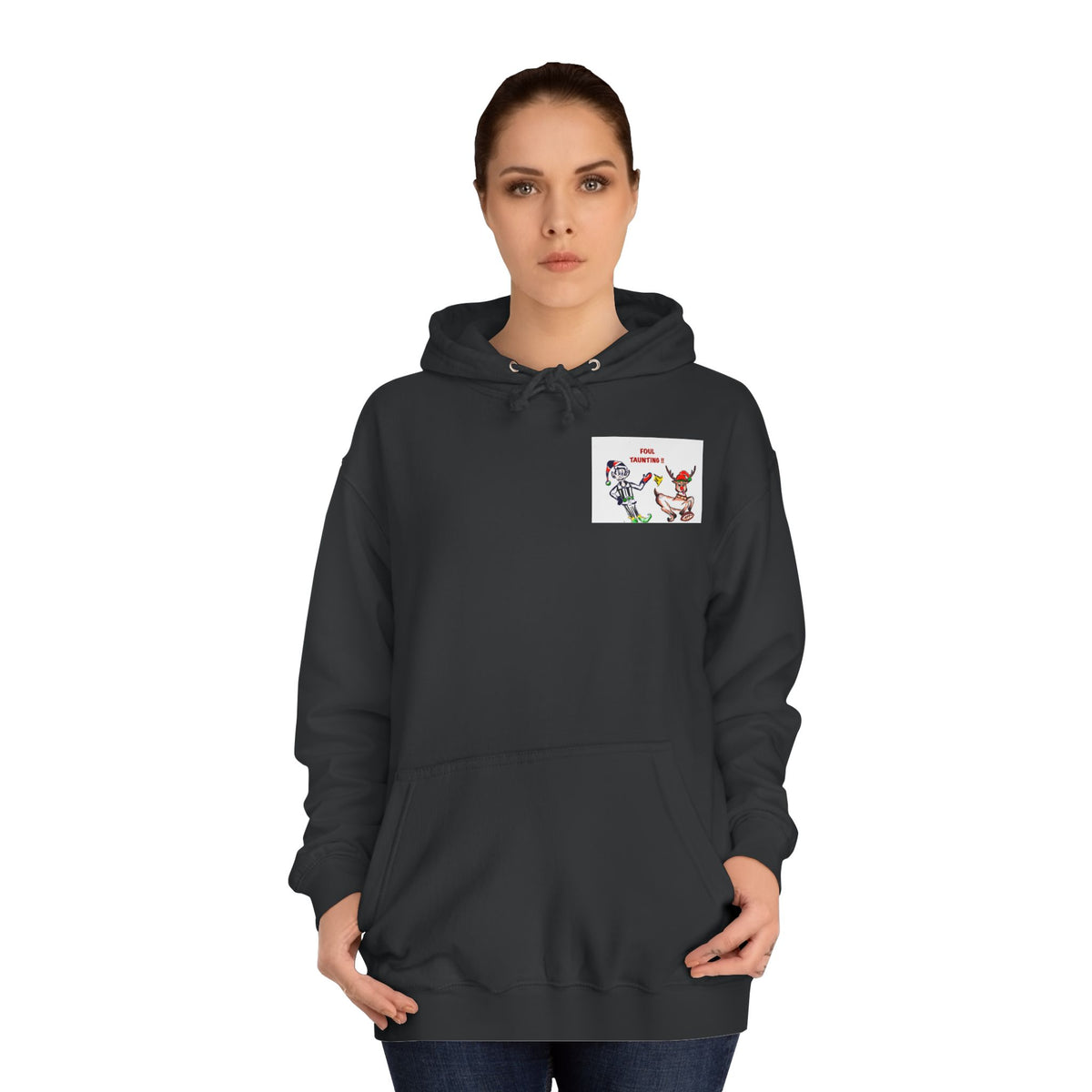 Holiday Hoodie — 'Foul! Taunting' Referee vs Reindeer Graphic Hoodie, exclusively designed by GIGI