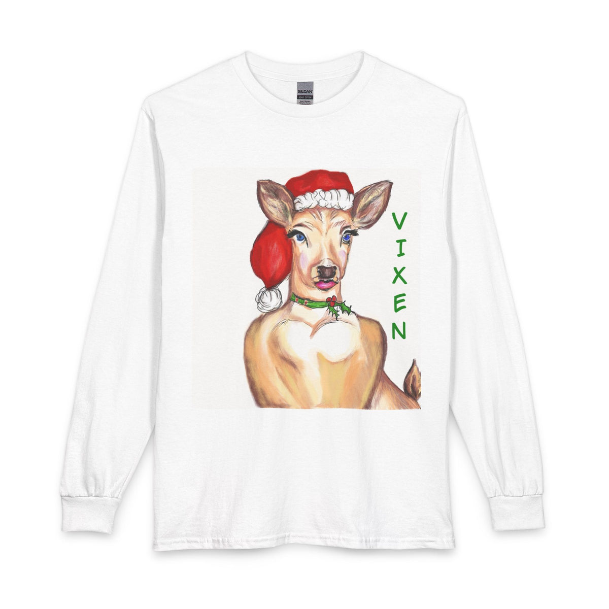 "Vixen" Santa Christmas Long Sleeve T-Shirt - Exclusively Designed by GIGI