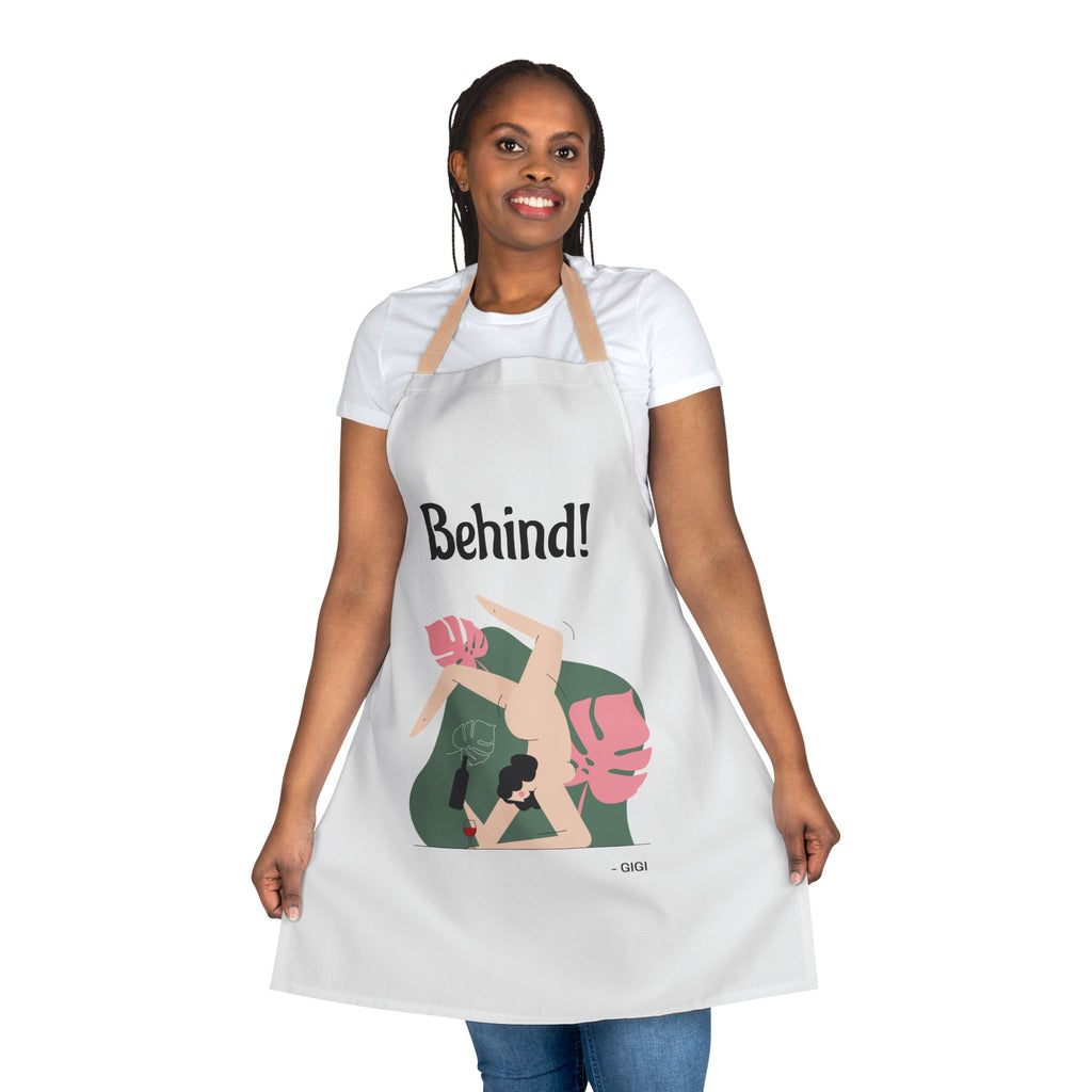 Behind! Apron — Funny Couple Wrestling Kitchen Apron