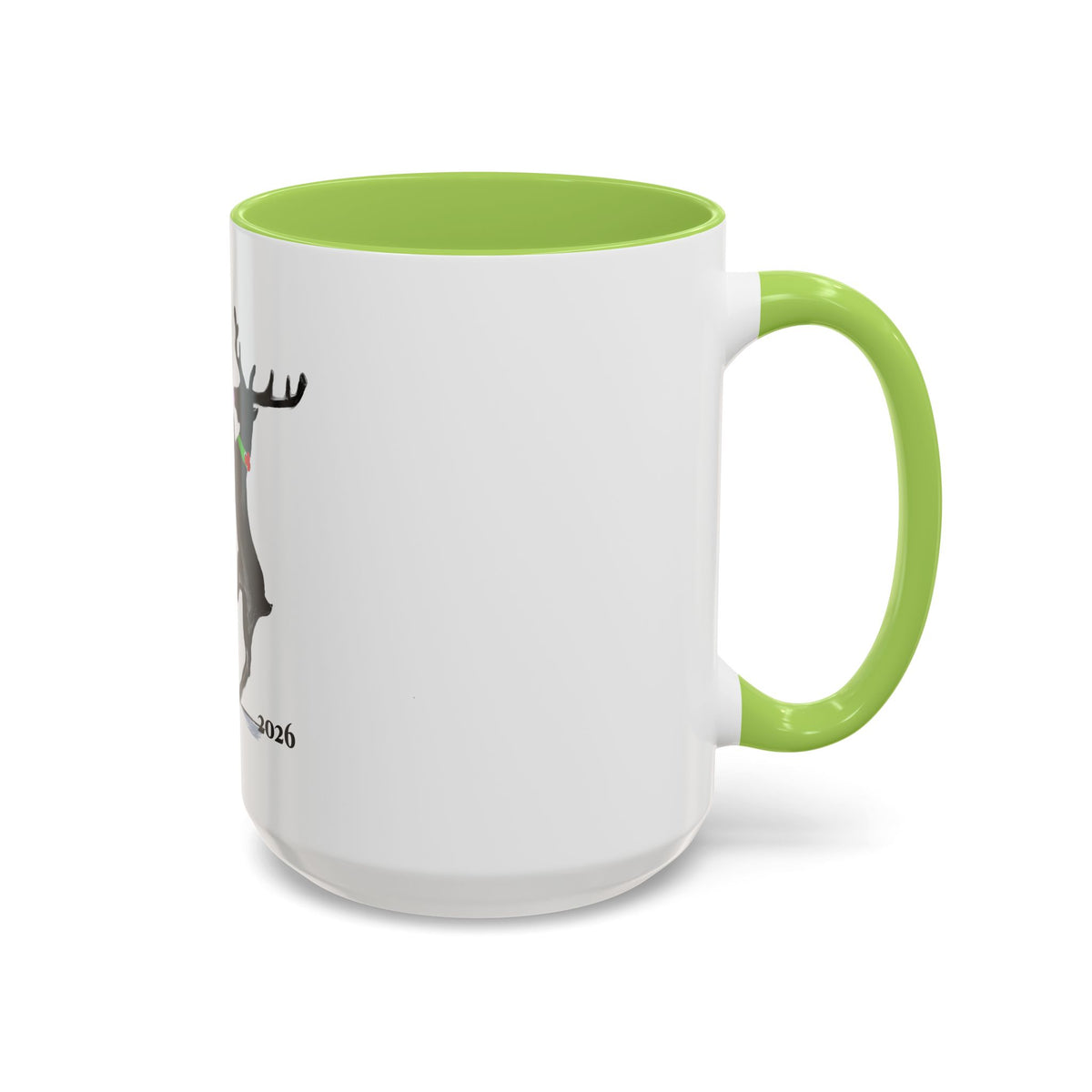 Reindeer Pole "Dancer" Coffee Mug, Designed by GIGI — Holiday Funny Dancer Accent Mug (11/15oz)