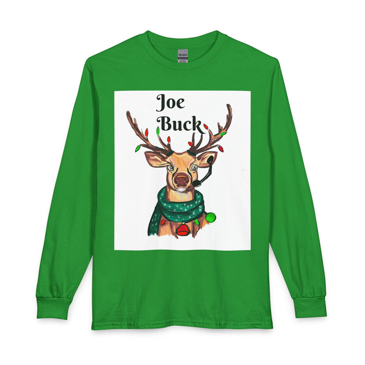 Joe Buck Reindeer Long Sleeve Tee — Funny Christmas Holiday Shirt, designed by GIGI