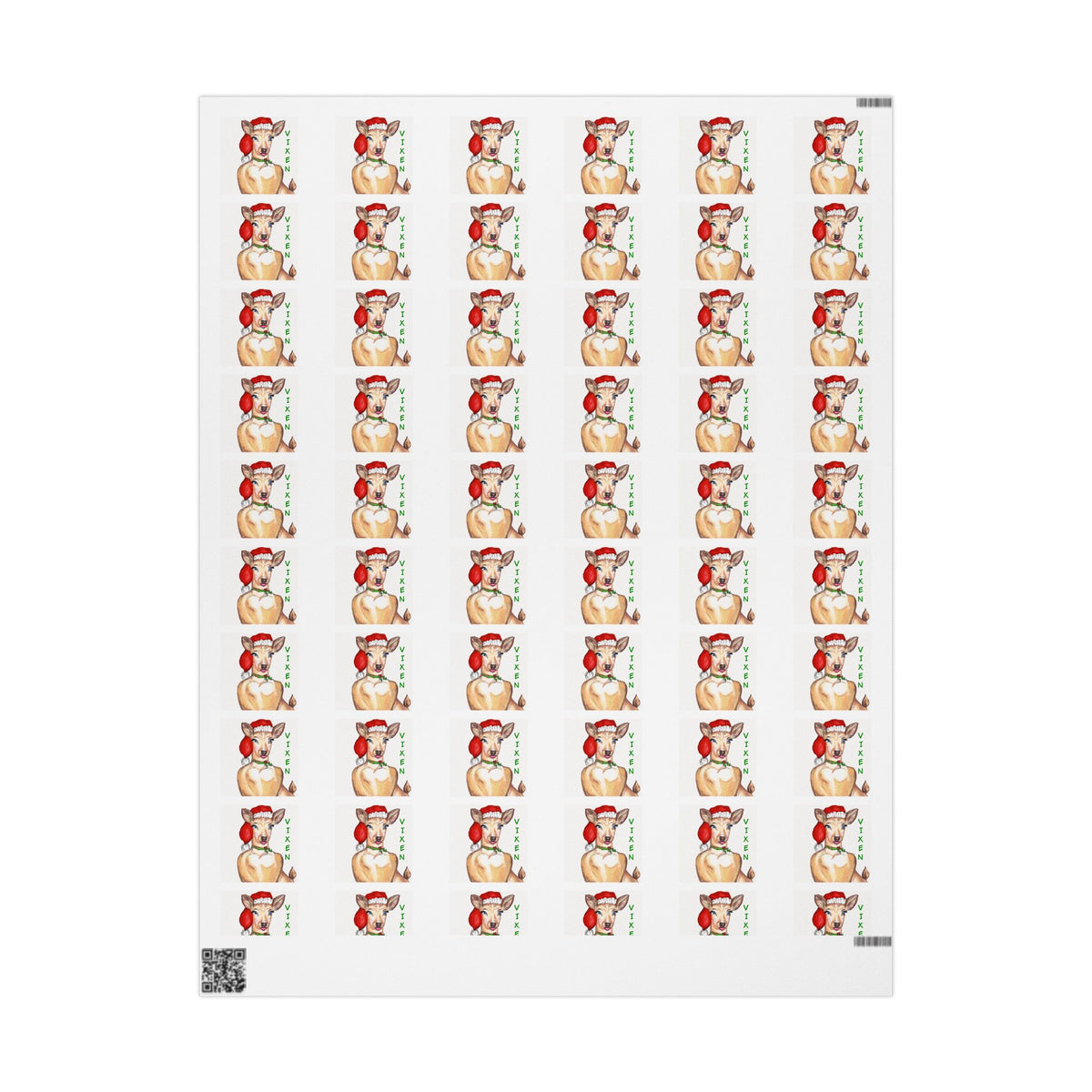 Christmas "Vixen" Wrapping Paper Designed by GIGI — Cute Vixen Holiday Gift Wrap