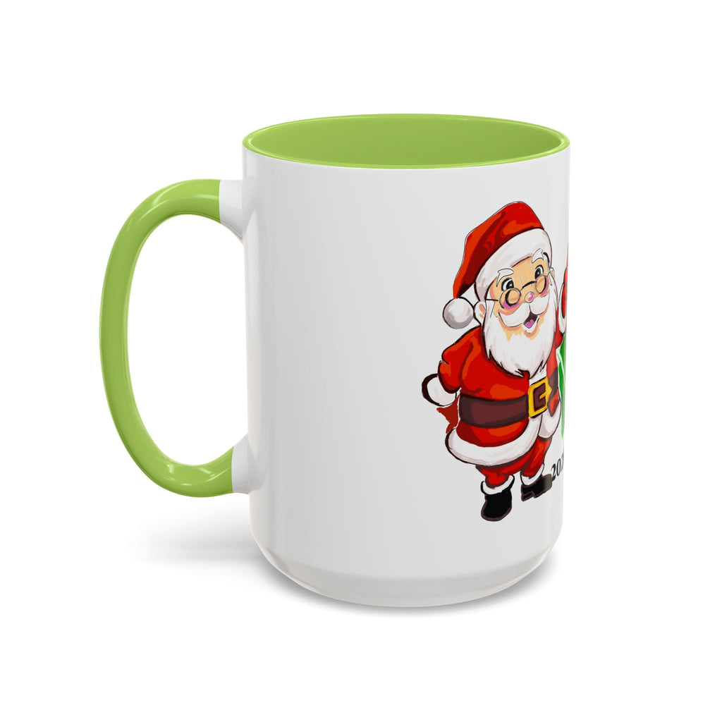 Christmas Football Coffee Mug — “Sack In The Backfield” Santa Accent Mug, designed by GIGI