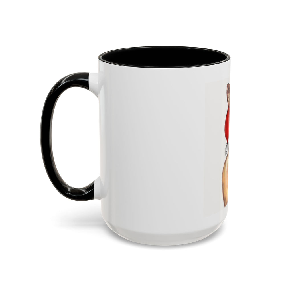"Vixen" Reindeer Christmas Coffee Mug Designed by GIGI— Festive Santa Hat Accent Mug (11/15oz)