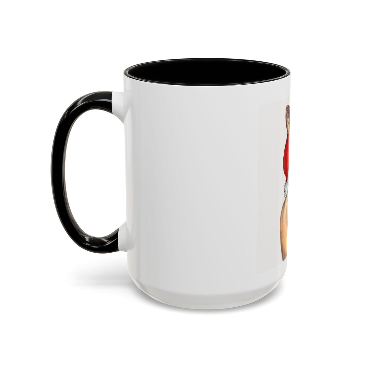 "Vixen" Reindeer Christmas Coffee Mug Designed by GIGI— Festive Santa Hat Accent Mug (11/15oz)