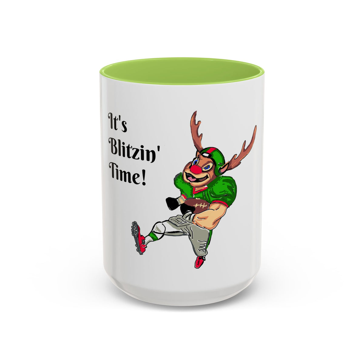 It's Blitzin' Time! Reindeer Football Accent Coffee Mug, designed by GIGI